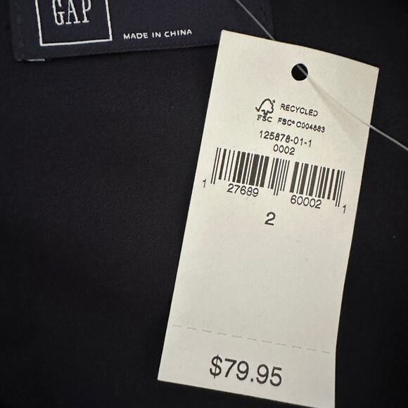 GAP | Womens Double V Chambray Blue Linen Dress $79 NEW Size 2 Minimalist Demure - Picture 4 of 11